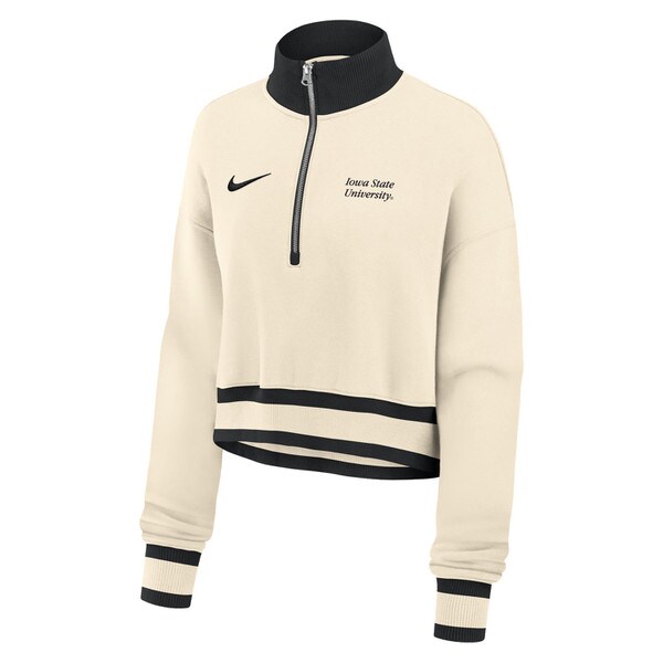 Nike® Women's Iowa State University Cream Cropped 1/4-Zip